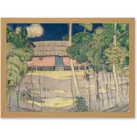 Artery8 Painting Morrice Trinidad Landscape Artwork Framed Wall Art Print A4 in Light Oak