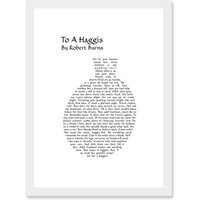 Artery8 Quote Scottish Poem Robert Burns Address To A Haggis Typograph Artwork Framed Wall Art Print A4 in White