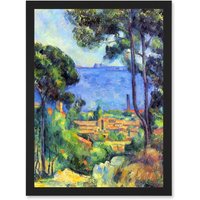 Artery8 Painting Cezanne Landscape View of L'Estaque & Chateaux d'If Artwork Framed Wall Art Print A4 in Black