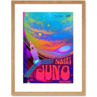 Artery8 Wall Art Print NASA Juno Mission to Jupiter Psychedelic Artwork Framed 9X7 Inch in Beige | Size: W7" x H9"