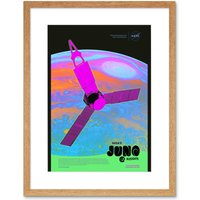 Artery8 Wall Art Print NASA Jupiter Juno Mission Psychedelic Artwork Framed 9X7 Inch in Beige | Size: W7" x H9"