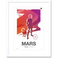 Artery8 Wall Art Print NASA Modern Explorers Explore Moon to Mars Dune Scouts Artemis Poster Artwork Framed 9X7 Inch in White | Size: W7" x H9"