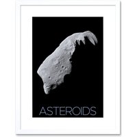 Artery8 Wall Art Print NASA Asteroid 243 Ida Space Poster Artwork Framed 9X7 Inch in White | Size: W7" x H9"