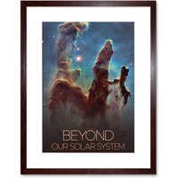 Artery8 Wall Art Print NASA Beyond Solar System Eagle Nebula's Pillars of Creation Poster Artwork Framed 9X7 Inch in Brown | Size: W7" x H9"
