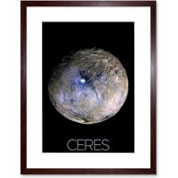 Artery8 Wall Art Print NASA Dwarf Planet Ceres False-Color Poster Artwork Framed 9X7 Inch in Brown | Size: W7" x H9"