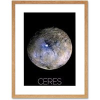 Artery8 Wall Art Print NASA Dwarf Planet Ceres False-Color Poster Artwork Framed 9X7 Inch in Beige | Size: W7" x H9"