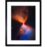 Artery8 Wall Art Print NASA James Webb Telescope Catches Fiery Hourglass New Star Forms Protostar Artwork Framed 9X7 Inch in Black | Size: W7" x H9"