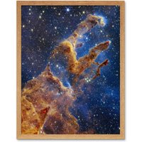 Artery8 Wall Art Print NASA James Webb Space Telescope Pillars Of Creation Universe Cosmic Dust Star Formation Art Framed | Size: W12" x H16"