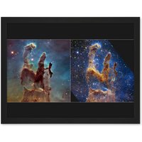 Artery8 Wall Art Print NASA James Webb Hubble Comparison Space Telescope Pillars of Creation Eagle Nebula Large Framed Wall Dรฉcor Art