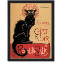 Artery8 Wall Art Print French Vintage Advertising Tournee Du Chat Noir The Black Cat Rodolphe Salis Artwork Framed 18X24 Inch | Size: W18" x H24"