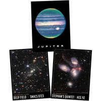 Artery8 Wall Art Print Pack of 3 NASA James Webb Jupiter Deep Field Stephan's Quintet Pack of 3 Large Poster Set