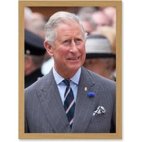 Artery8 King Charles III Third of England Scotland United Kingdom Photo by Dan Marsh Artwork Framed Wall Art Print A4 in Light Oak