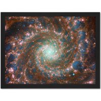 Artery8 Wall Art Print NASA James Webb Hubble Space Telescope The Phantom Galaxy Across the Spectrum Large Framed Wall Décor Art | Size: W18" x H24"