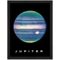 Artery8 Wall Art Print NASA James Webb Space Telescope Jupiter Composite Image Large Framed Wall Dรฉcor Art in Brown | Size: W18" x H24"