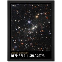 Artery8 Wall Art Print NASA James Webb Space Telescope First Deep Field SMACS 0723 Poster Large Framed Wall Décor Art in Light Oak | Size: W18" x H24"
