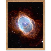 Artery8 Wall Art Print NASA James Webb Space Telescope Dying Star Southern Ring Nebula NGC 3132 Nircam Image Art Framed | Size: W12" x H16"