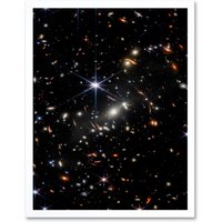 Artery8 NASA James Space Telescope Deep Field Image Stars Galaxies Framed Art in White | Size: W12" x H16"