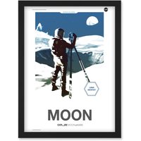 Artery8 NASA Modern Explorers Explore Moon to Mars Lunar Architect Artemis Poster Artwork Framed Wall Art Print A4 in Black