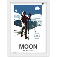 Artery8 NASA Modern Explorers Explore Moon to Mars Lunar Architect Artemis Poster Artwork Framed Wall Art Print A4 in White