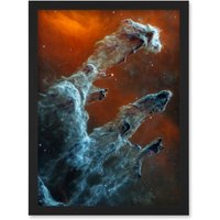 Artery8 NASA James Webb Telescope Ghostly Figures Pillars of Creation MIRI Image Artwork Framed Wall Art Print A4 in Black