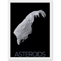 Artery8 NASA Asteroid 243 Ida Space Poster Artwork Framed Wall Art Print A4 in White