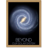 Artery8 NASA Beyond Solar System Milky Way Spiral Galaxy Poster Artwork Framed Wall Art Print A4 in Light Oak