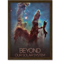 Artery8 NASA Beyond Solar System Eagle Nebula's Pillars of Creation Poster Artwork Framed Wall Art Print A4 in Brown