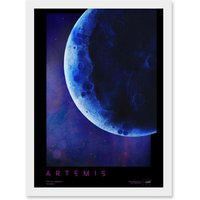 Artery8 NASA Artemis Moon Mission Galvanizing Lunar Space Travel Destination Poster Artwork Framed Wall Art Print A4 in White
