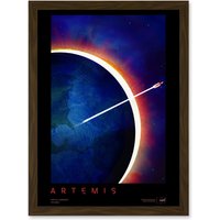 Artery8 NASA Artemis Moon Mission Visionary Lunar Space Travel Destination Poster Artwork Framed Wall Art Print A4 in Brown