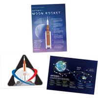 Artery8 Wall Art Print NASA Artemis 1 Moon Mission Rocket Space Launch System Flight Test Mission Badge Emblem A4 Poster Pack of 3