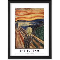 Artery8 Edvard Munch The Scream Expressionist Painting Artwork Framed Wall Art Print A4 in Black
