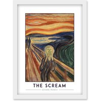 Artery8 Edvard Munch The Scream Expressionist Painting Artwork Framed Wall Art Print A4 in White