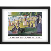 Artery8 Georges Pierre Seurat A Sunday On La Grande Jatte Painting Artwork Framed Wall Art Print A4 in Black