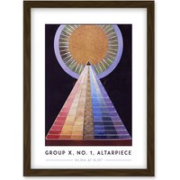 Artery8 Hilma Af Klint Group X, No. 1, Altarpiece Abstract Painting Artwork Framed Wall Art Print A4 in Brown