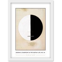Artery8 Hilma Af Klint Buddha's Standpoint In The Earthly Life, No. 3a Abstract Painting Artwork Framed Wall Art Print A4 in White
