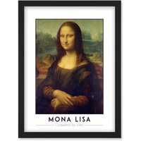 Artery8 Leonardo Da Vinci Mona Lisa Portrait Painting Artwork Framed Wall Art Print A4 in Black