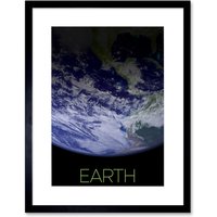 Artery8 Wall Art Print NASA Our Solar System Earth Planet Image Space Artwork Framed 9X7 Inch in Black | Size: W7" x H9"