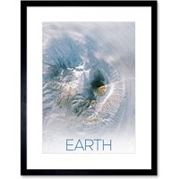 Artery8 Wall Art Print NASA Our Solar System Earth Image Kamchatka Volcanoes Artwork Framed 9X7 Inch in Black | Size: W7" x H9"