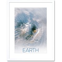 Artery8 Wall Art Print NASA Our Solar System Earth Image Kamchatka Volcanoes Artwork Framed 9X7 Inch in White | Size: W7" x H9"