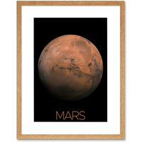 Artery8 Wall Art Print NASA Our Solar System Mars Planet Hemisphere Image Artwork Framed 9X7 Inch in Beige | Size: W7" x H9"