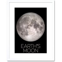 Artery8 Wall Art Print NASA Our Solar System Earth's Moon Lunar Orbiter Image Artwork Framed 9X7 Inch in White | Size: W7" x H9"