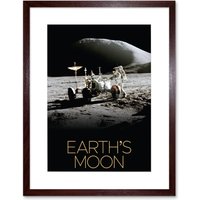 Artery8 Wall Art Print NASA Our Solar System Moon Lunar Roving Vehicle Apollo 15 Artwork Framed 9X7 Inch in Brown | Size: W7" x H9"