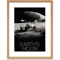 Artery8 Wall Art Print NASA Our Solar System Moon Lunar Roving Vehicle Apollo 15 Artwork Framed 9X7 Inch in Beige | Size: W7" x H9"