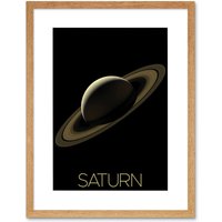 Artery8 Wall Art Print NASA Our Solar System Saturn Planet Rings Cassini Mission Artwork Framed 9X7 Inch in Beige | Size: W7" x H9"