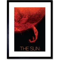 Artery8 Wall Art Print NASA Our Solar System The Sun Coronal Ejection Solar Filament Artwork Framed 9X7 Inch in Black | Size: W7" x H9"