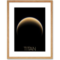 Artery8 Wall Art Print NASA Our Solar System Titan Saturn's Moon North Pole Artwork Framed 9X7 Inch in Beige | Size: W7" x H9"