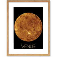 Artery8 Wall Art Print NASA Our Solar System Venus Planet Northern Hemisphere Artwork Framed 9X7 Inch in Beige | Size: W7" x H9"