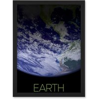 Artery8 NASA Our Solar System Earth Planet Image Space Artwork Framed Wall Art Print A4 in Black