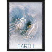 Artery8 NASA Our Solar System Earth Image Kamchatka Volcanoes Artwork Framed Wall Art Print A4 in Black