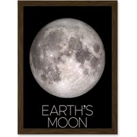 Artery8 NASA Our Solar System Earth's Moon Lunar Orbiter Image Artwork Framed Wall Art Print A4 in Brown